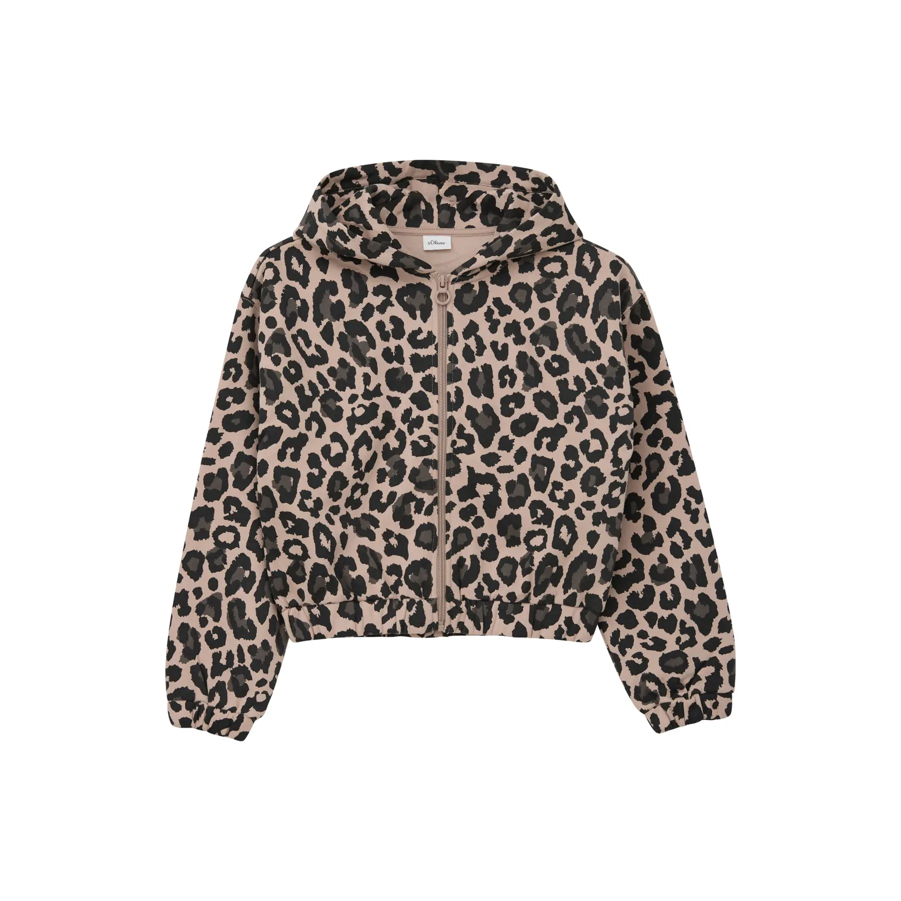 Oversize Sweatjacke mit Allover-Print und gebürstetem Innenfutter für Mädchen s.Oliver