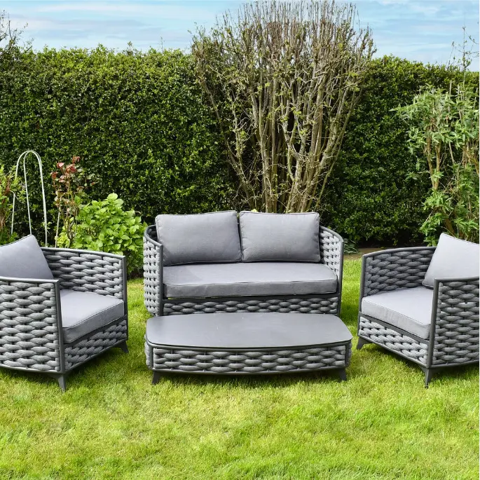 Sac Grau Gartenmöbelset Mit Geflochtenem Geflecht Deluxe