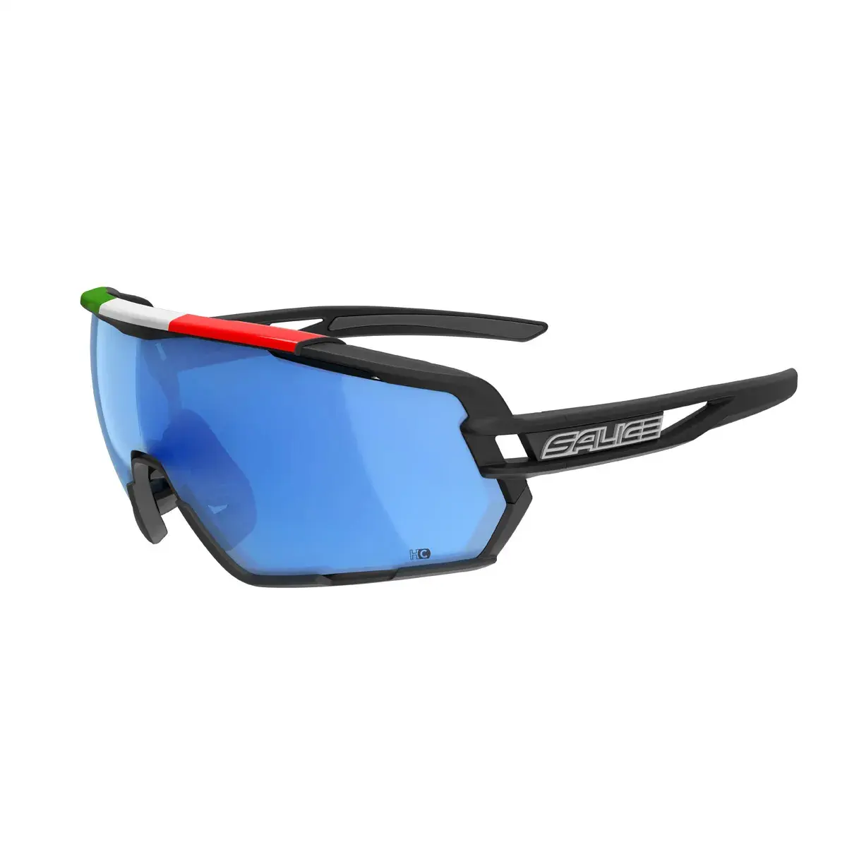 Salice 020 ITA NERO/RW BLU Occhiali da Sole Neri per Uomo