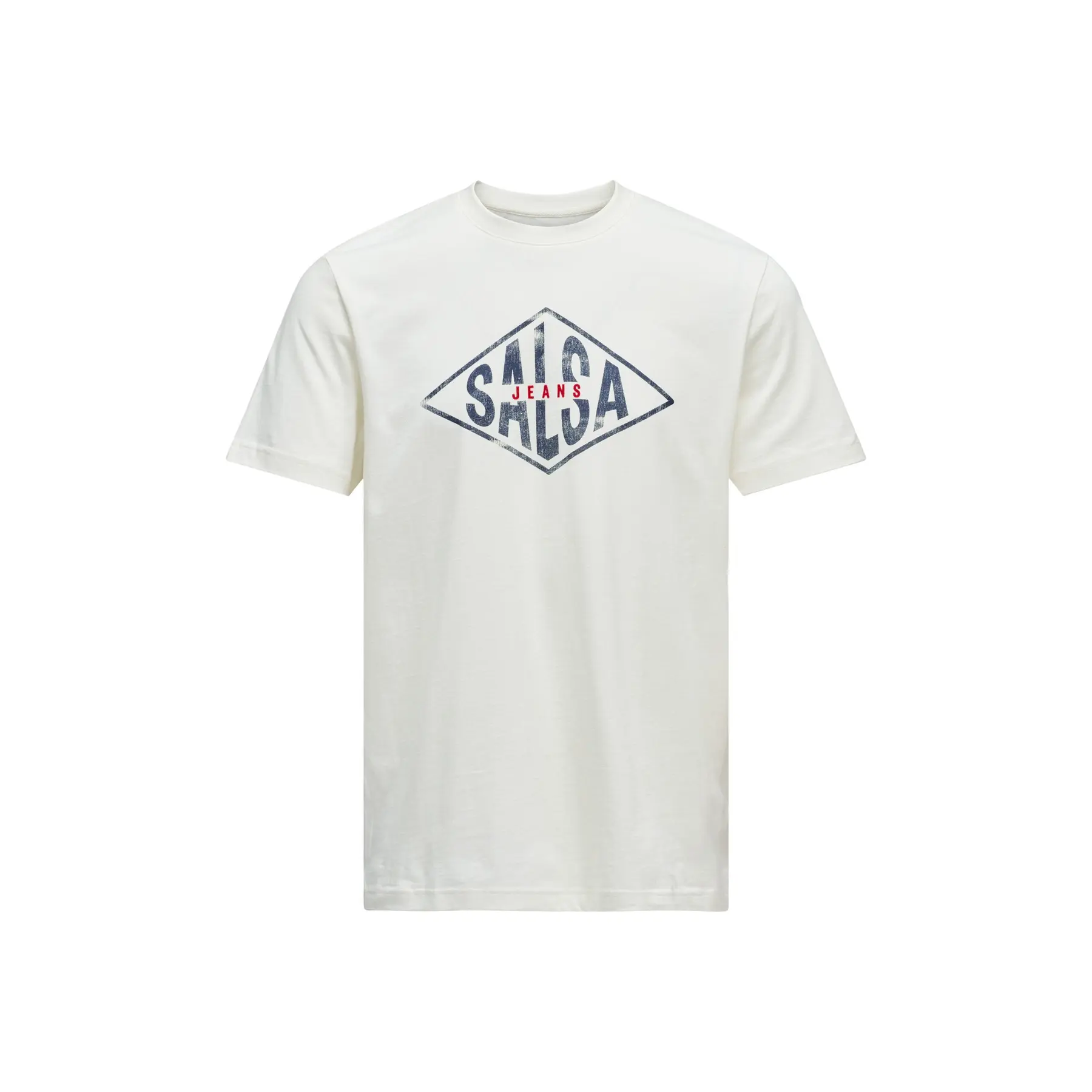 T-Shirt aus Baumwolle mit getuftetem Druck auf der Brust Salsa Jeans