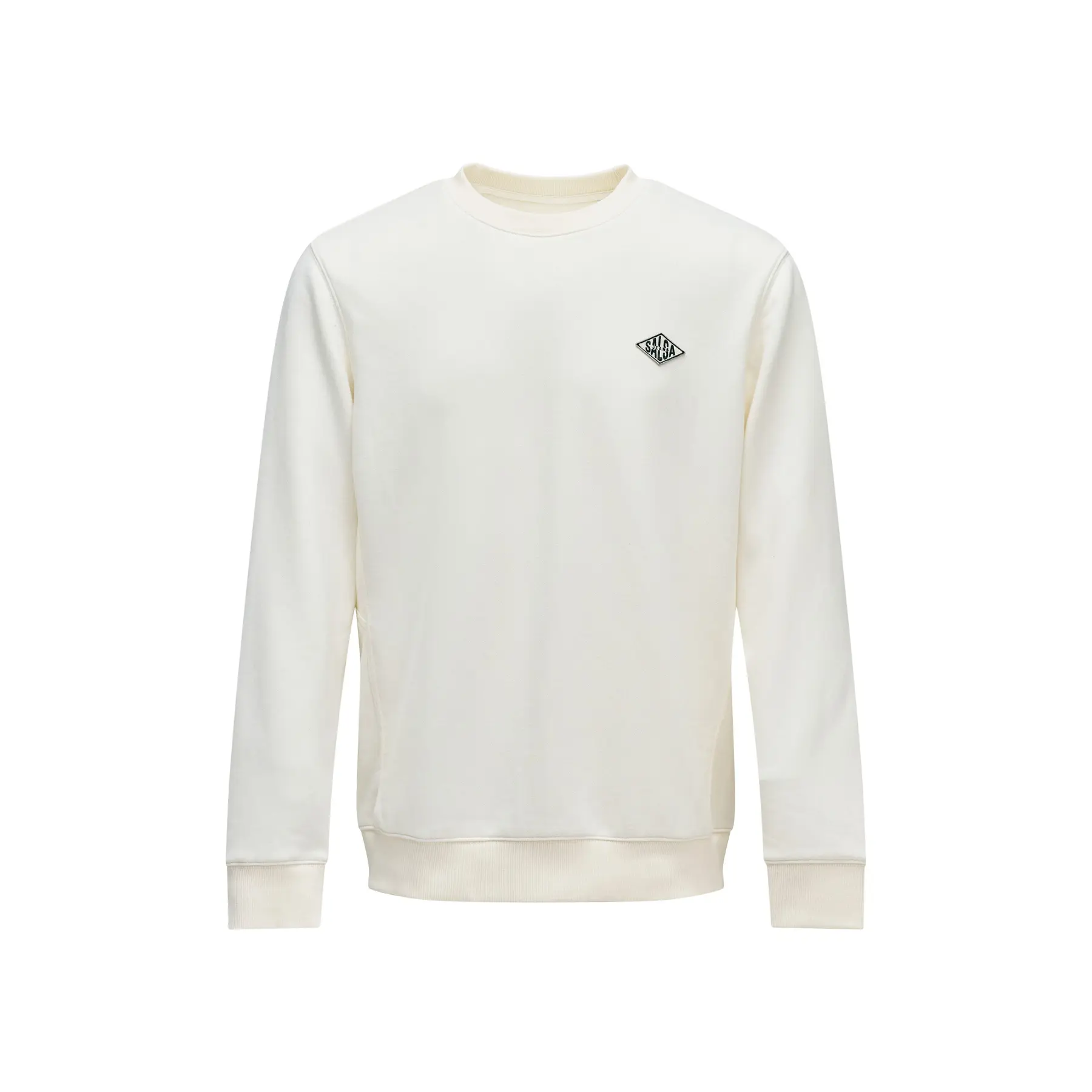Runde Baumwoll sweatshirt mit aufgesticktem Druck auf der Brust Salsa Jeans