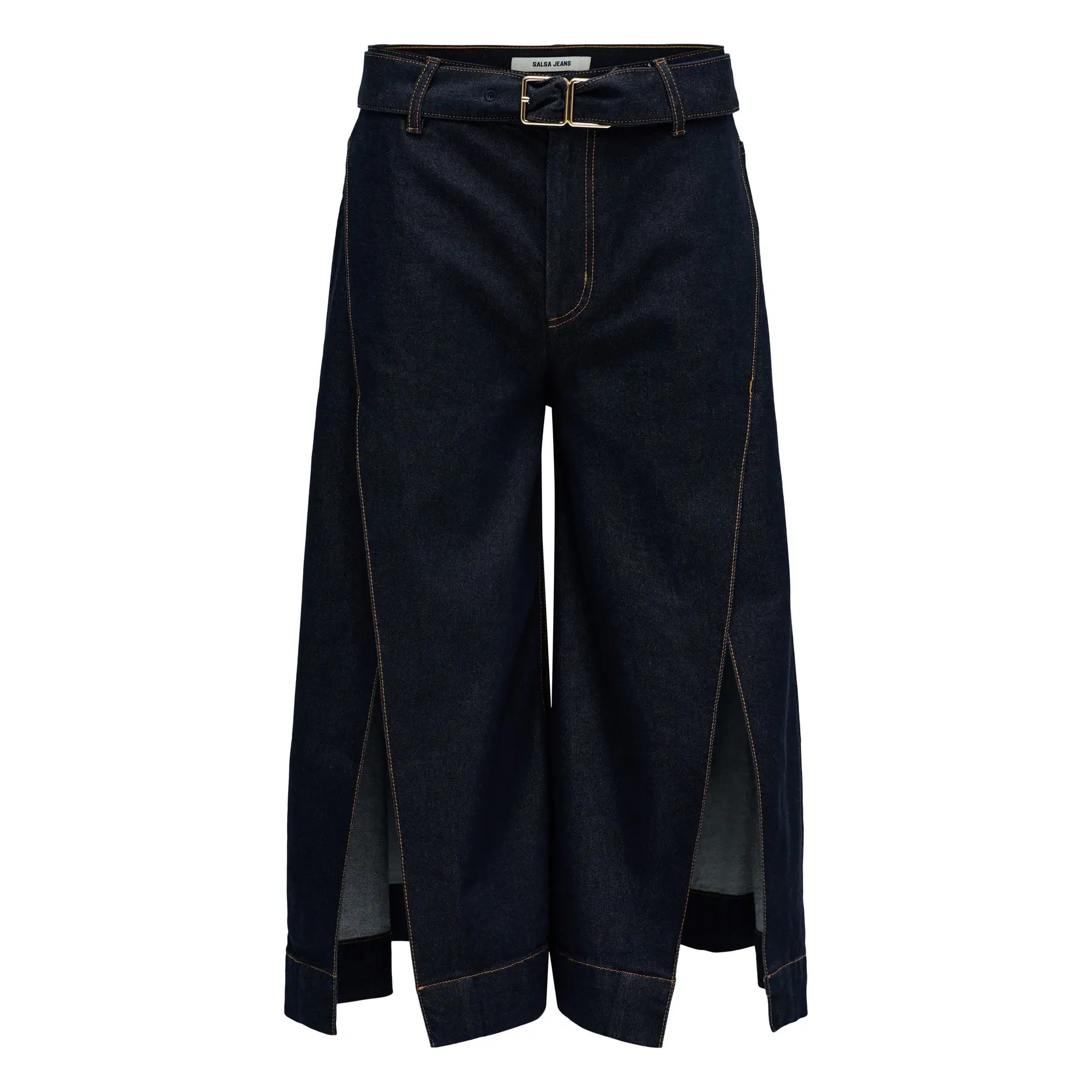 Cropped Wide Chino-Hose mit Schlitzen für Damen Salsa Jeans