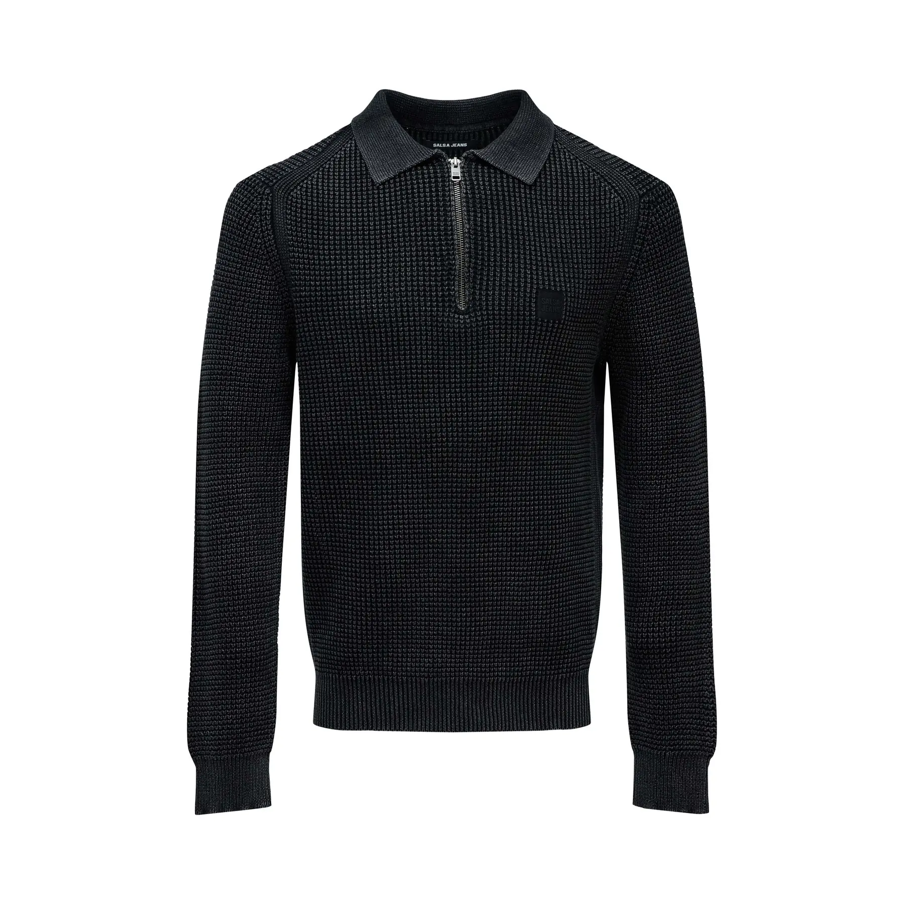 Polo aus Melange-Material mit verblasstem Effekt Salsa Jeans