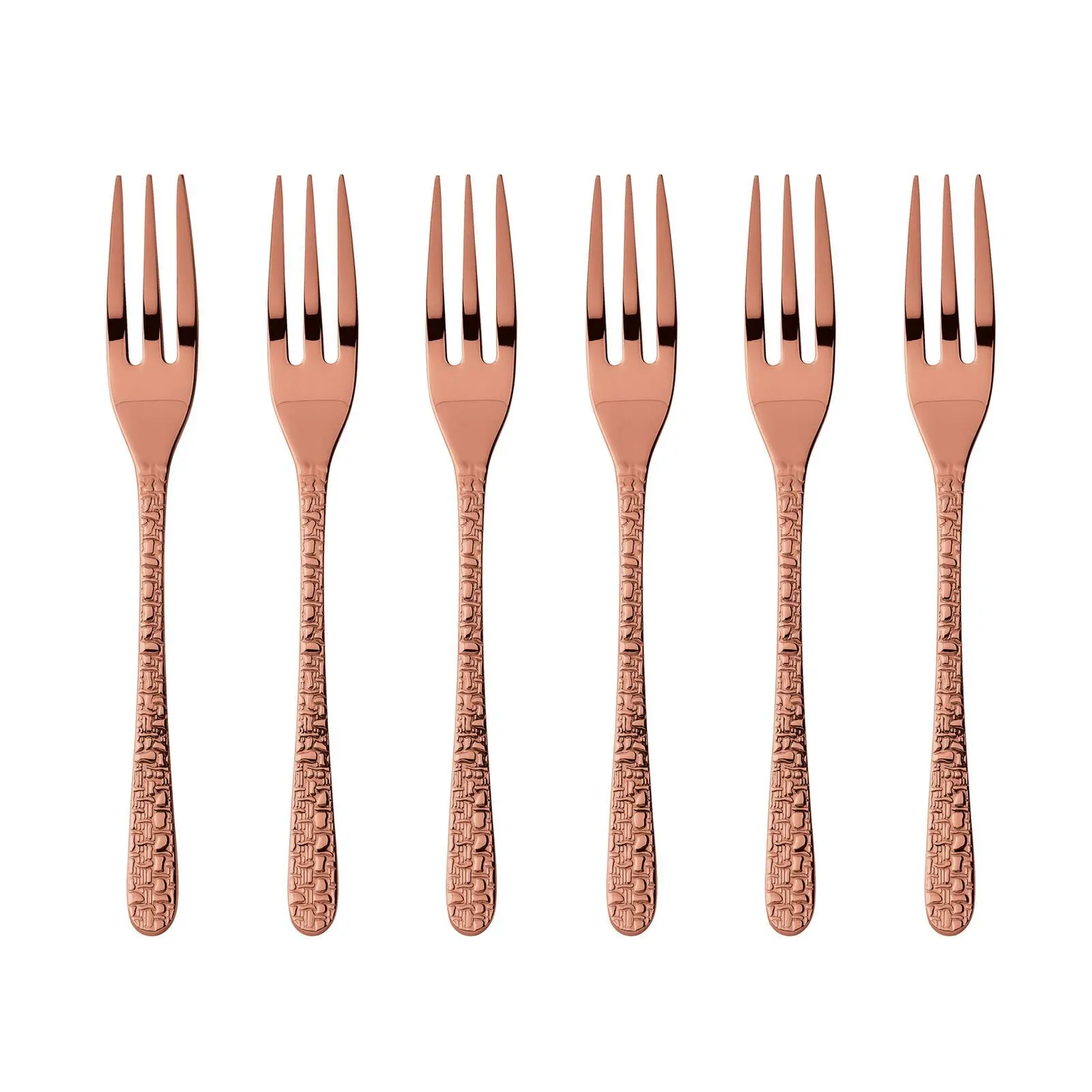 Sambonet Venezia Dessertvorkjes Set 6 stuks PVD Koper