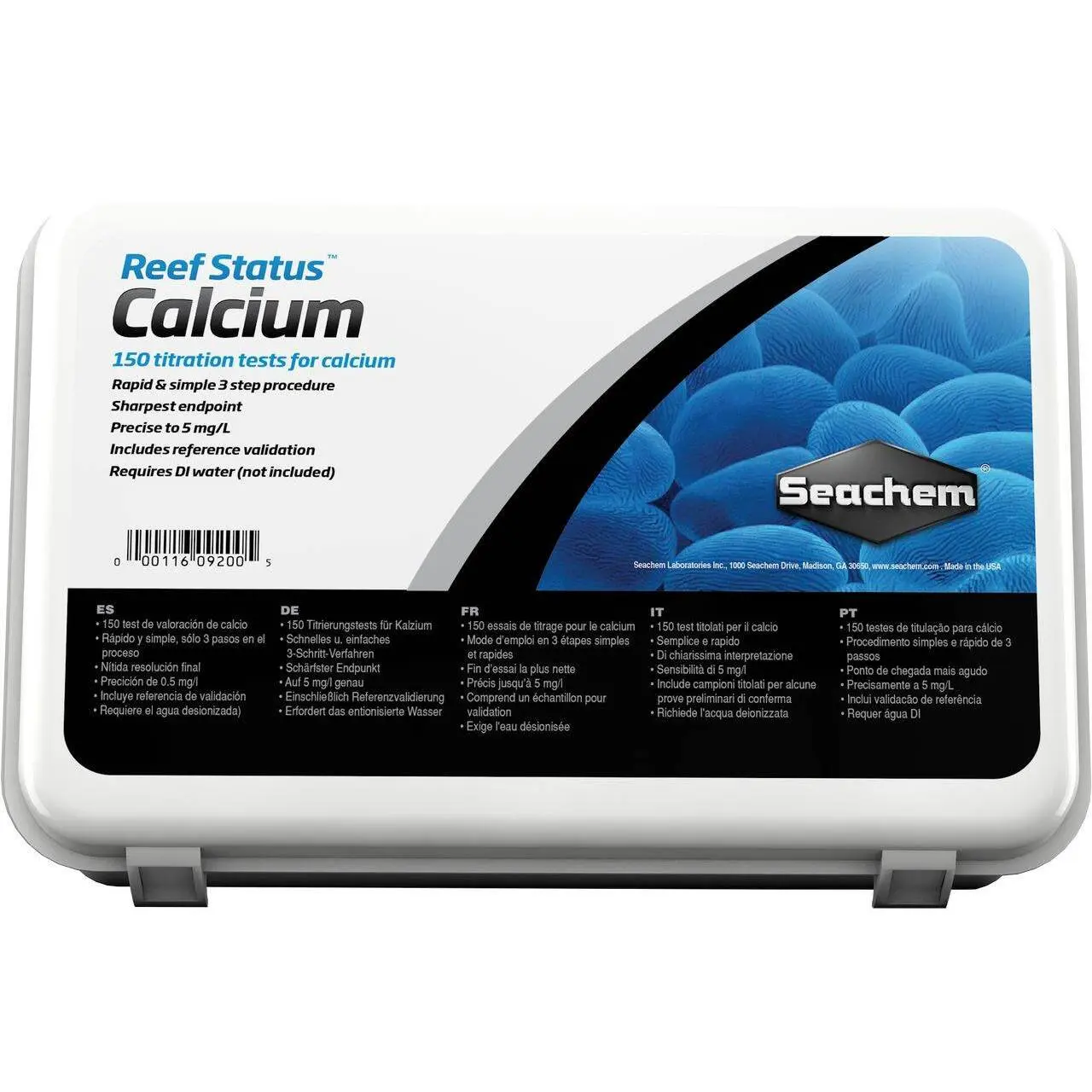 Test de l'eau Seachem Reef Status Calcium