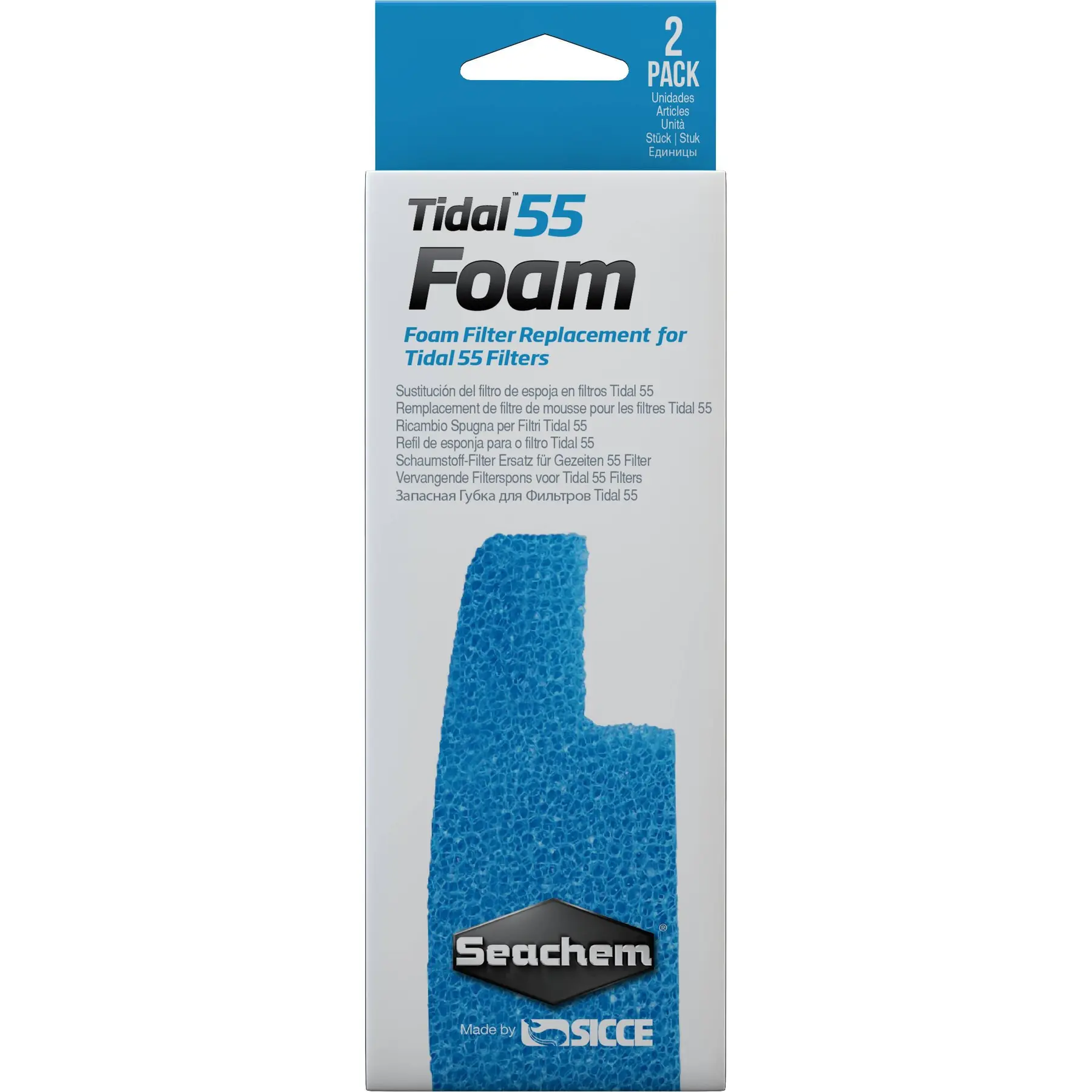 Mousse filtre Tidal 55 Seachem (x2)