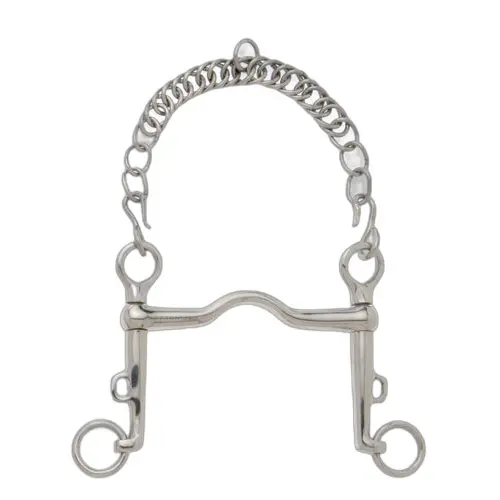 Mouthpiece for horse with medium port, long sliding cheeks Sefton Weymouth