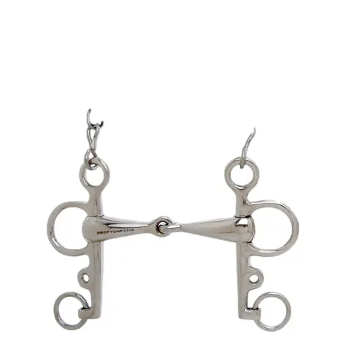 Pelham bit for horse with hollow and thick jointed mouthpiece Sefton