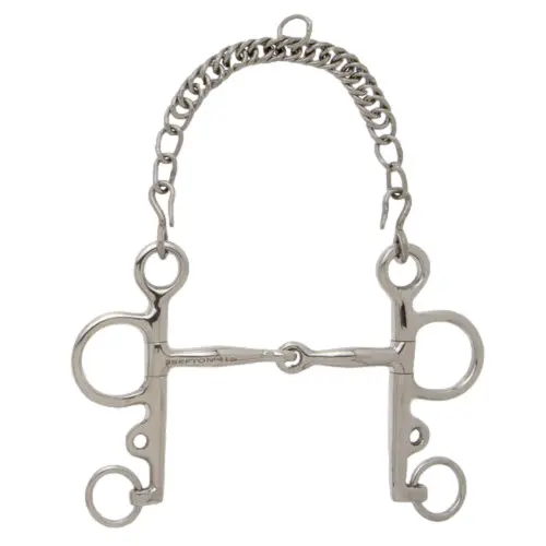 Pelham bit for horse with hollow and fine mouthpiece Sefton