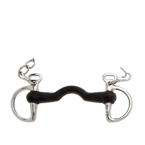 Cambridge rubber bit with a solid mouthpiece without slots for horse Sefton Kimblewick