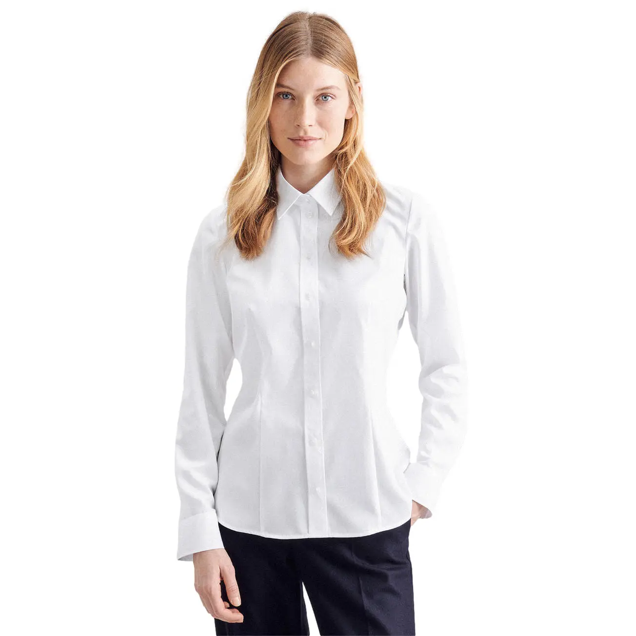 Langarm-Bluse mit Knöpfen für Damen Seidensticker Regular Fit Kent