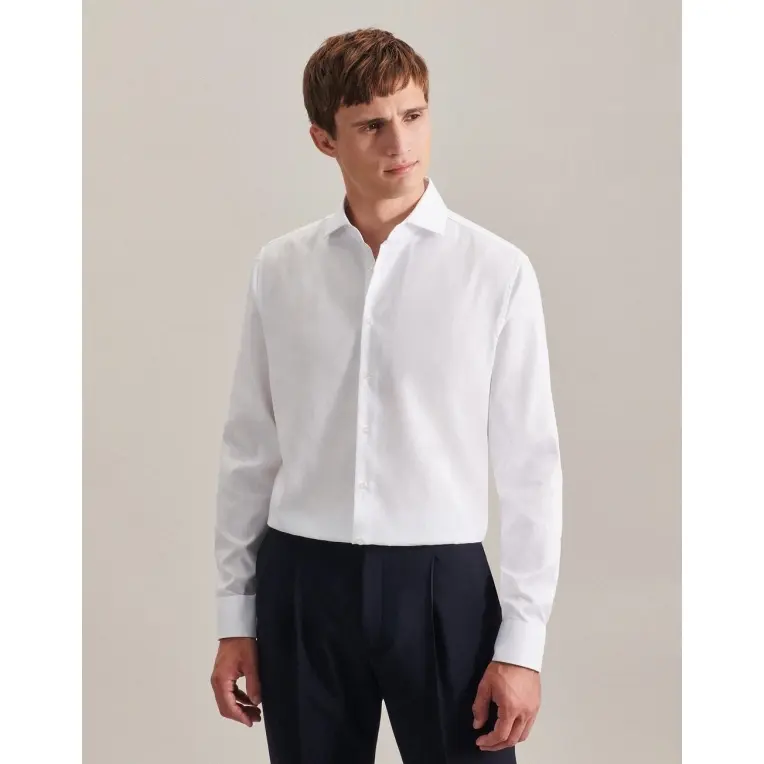 Langarmshirt Seidensticker Slim Fit Twill Business Kent