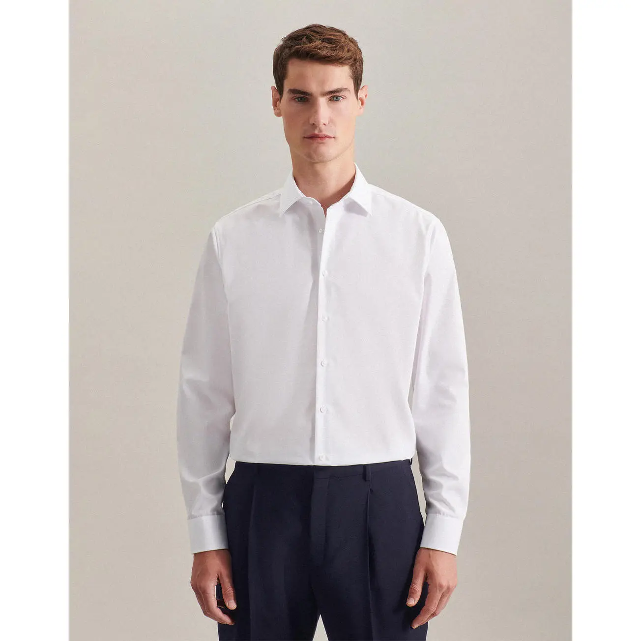 Langarmshirt Seidensticker Shaped Fit Business Kent