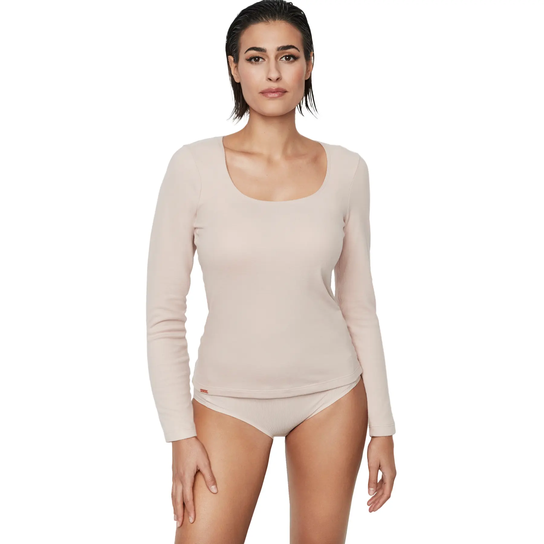 Selmark Women's Marron Long-Sleeved Thermal T-Shirt Basicos