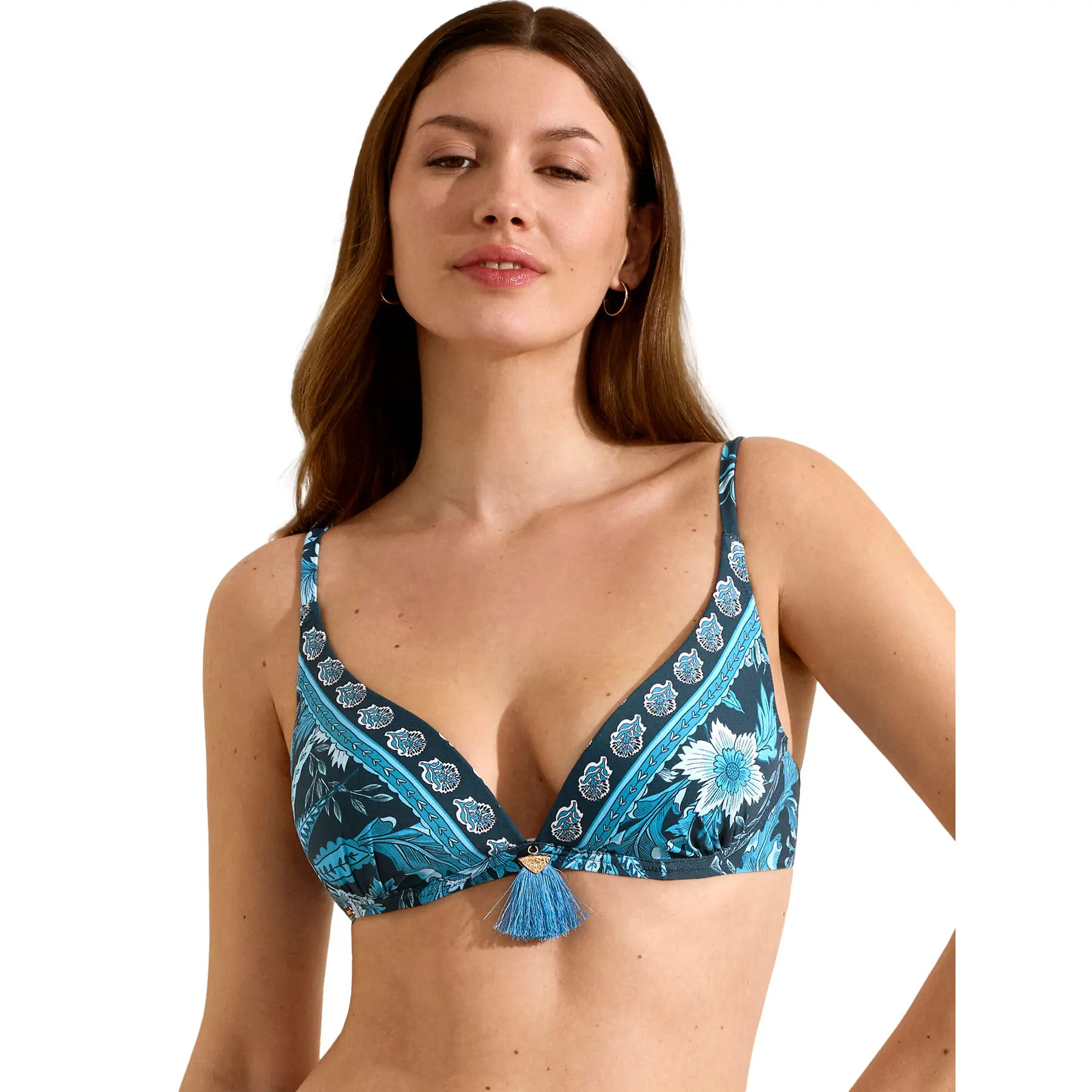 Bade-Oberteil ohne Bügel mit vorgeformtem Dekolleté für Damen Selmark Acanthus