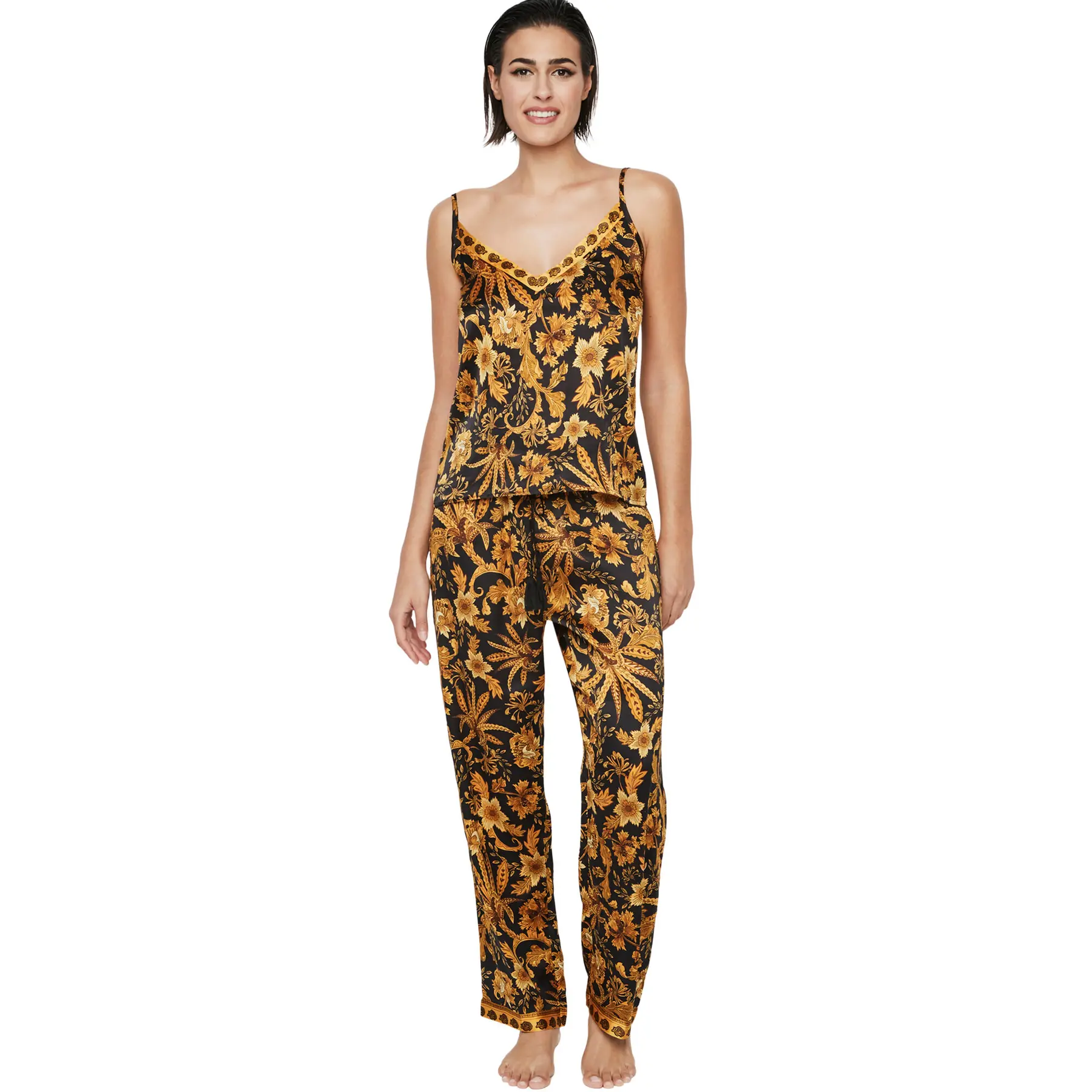 Pyjama-Hose und Tanktop für Frauen Selmark P117 Acanthus
