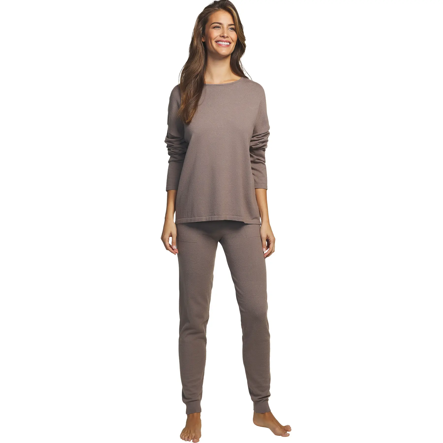 Damen-Pyjama mit strickendem Oberteil Selmark