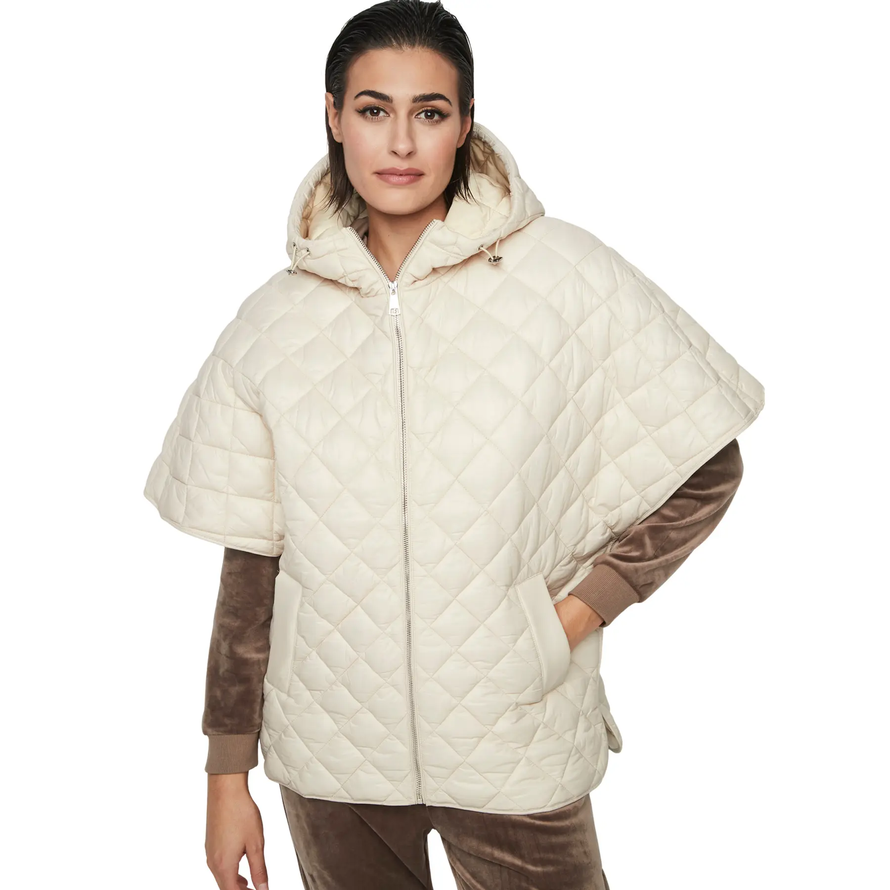 Damen gesteppter Umhangmantel Selmark PC1 Style ADD