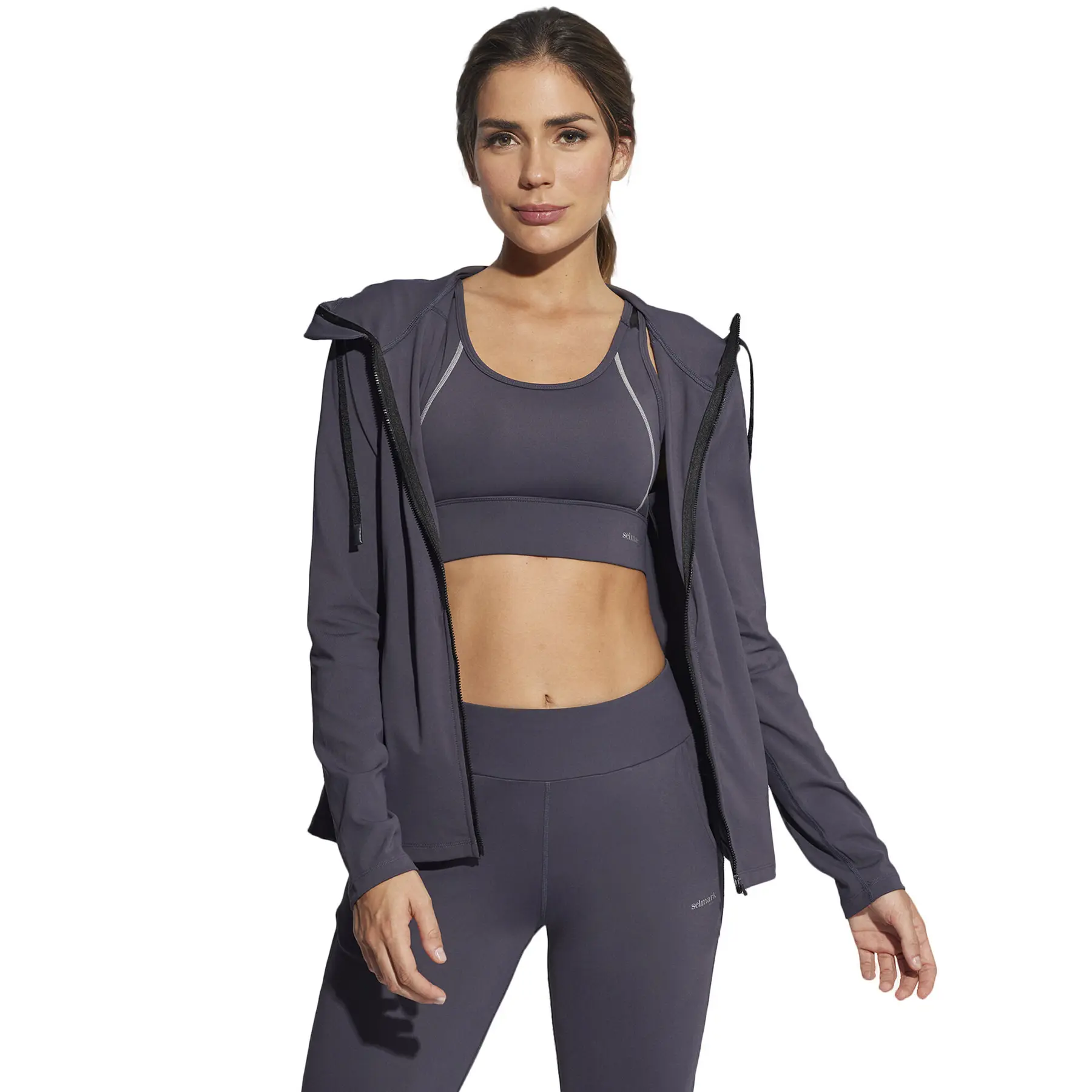 Giacca da donna con cappuccio e zip Selmark Tech ST5