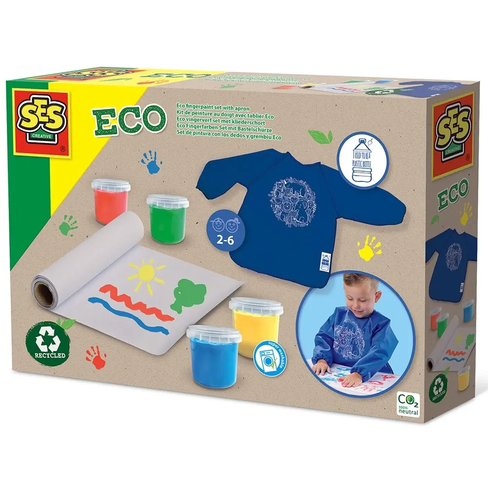 Activités créatives kit de peinture au doigt avec tablier SES Creative Manualidades Eco