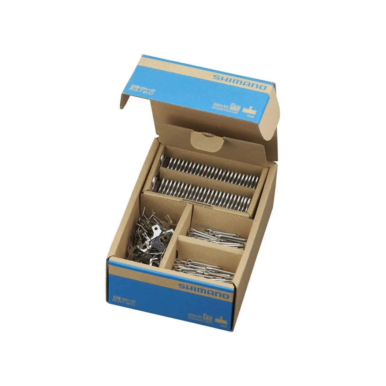 Bremsklötze aus Harz und Feder mit Splint 3 Typen Shimano G05A-RX (x50)