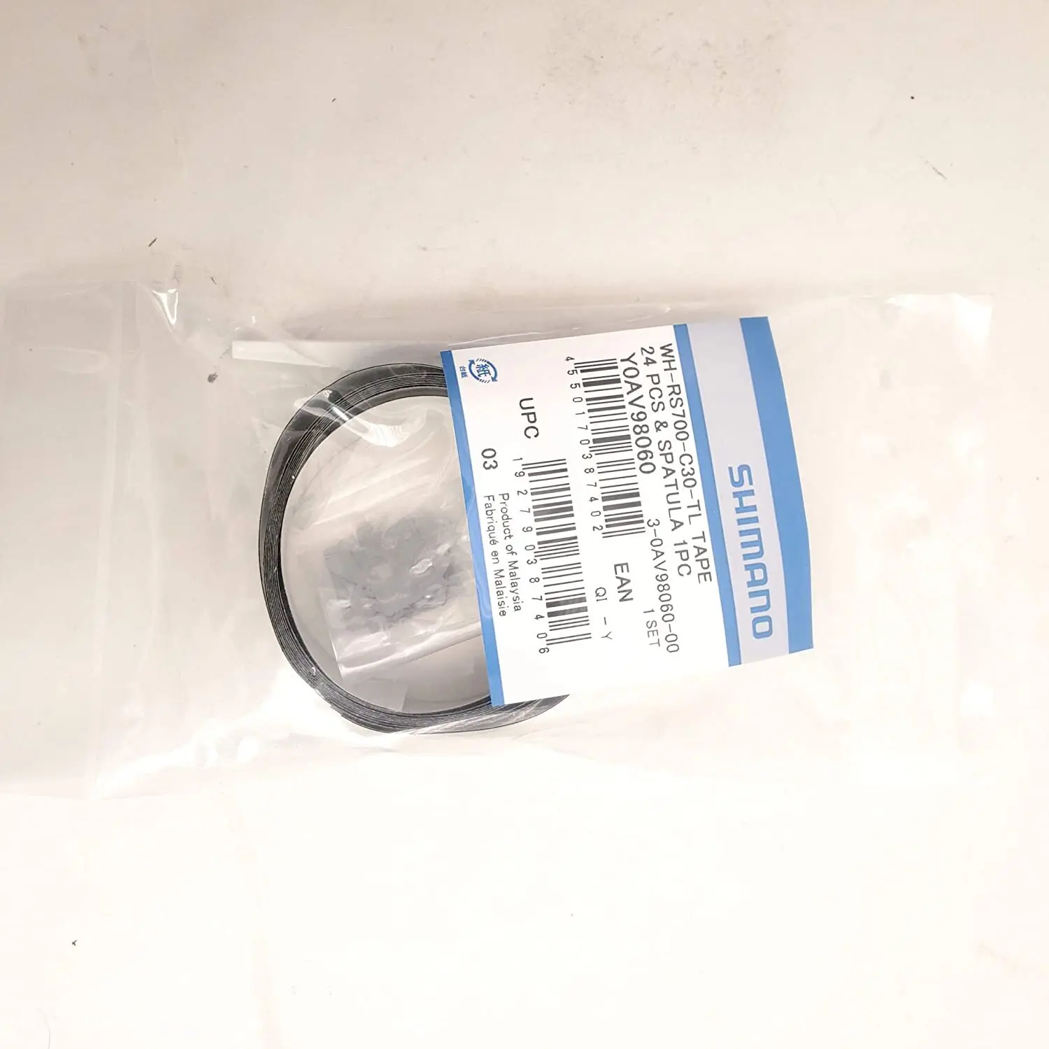 Bandteile aus rostfreiem Stahl und tubeless Felgenband mit Spachtel Shimano WH-RS700-C30-TL (x24)