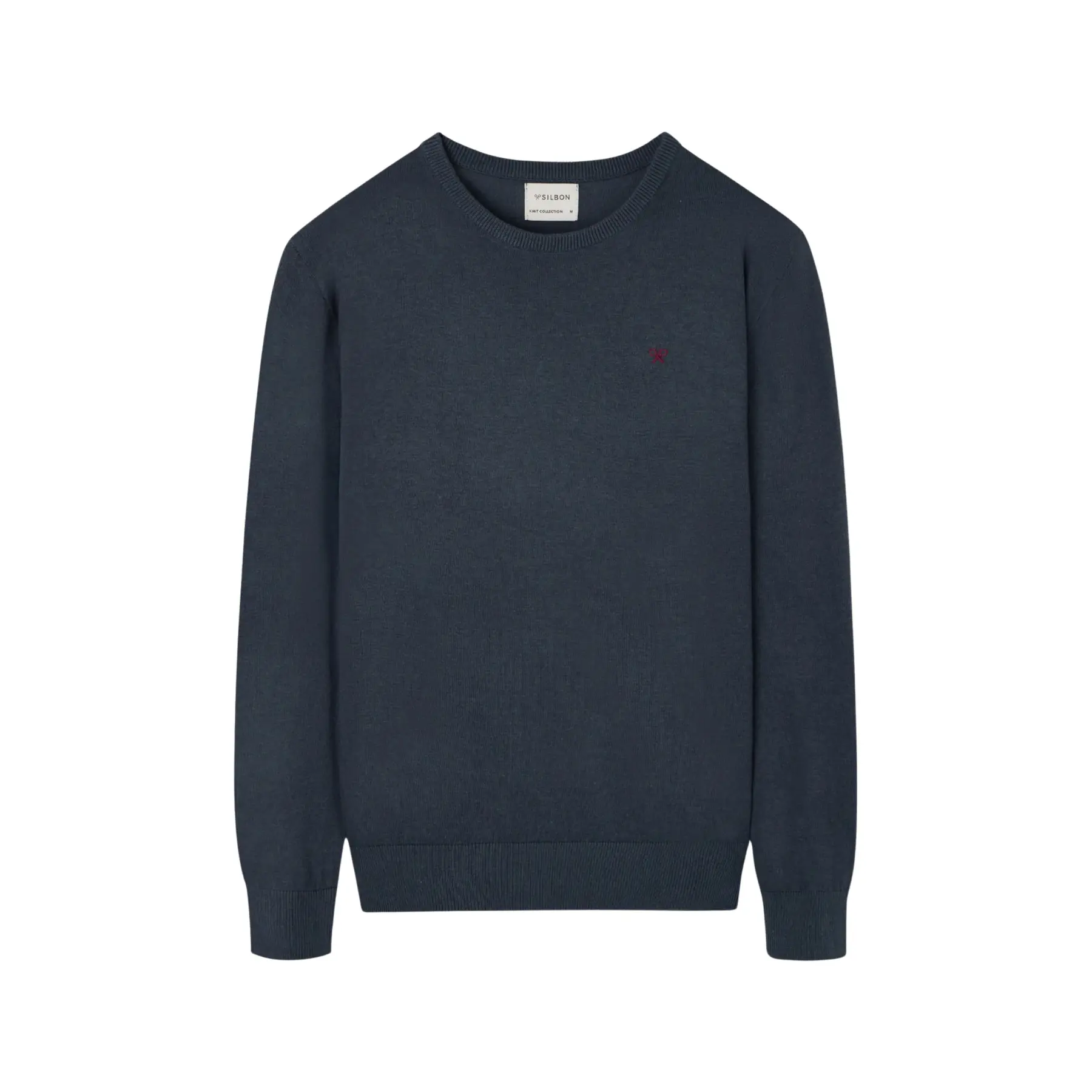 Maglione girocollo classico con ricamo racchetta Silbon