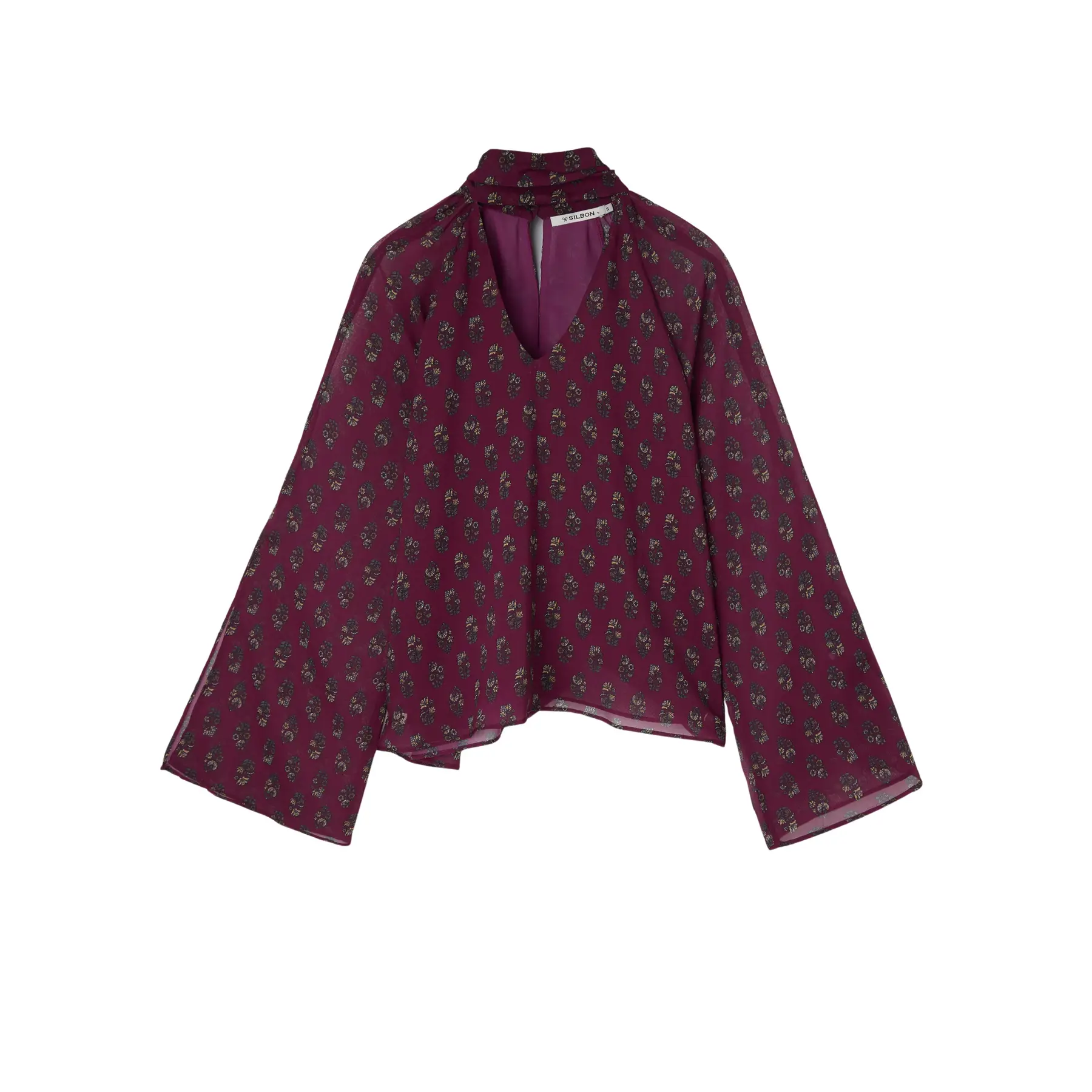 Damenbluse mit Druckkragen Silbon