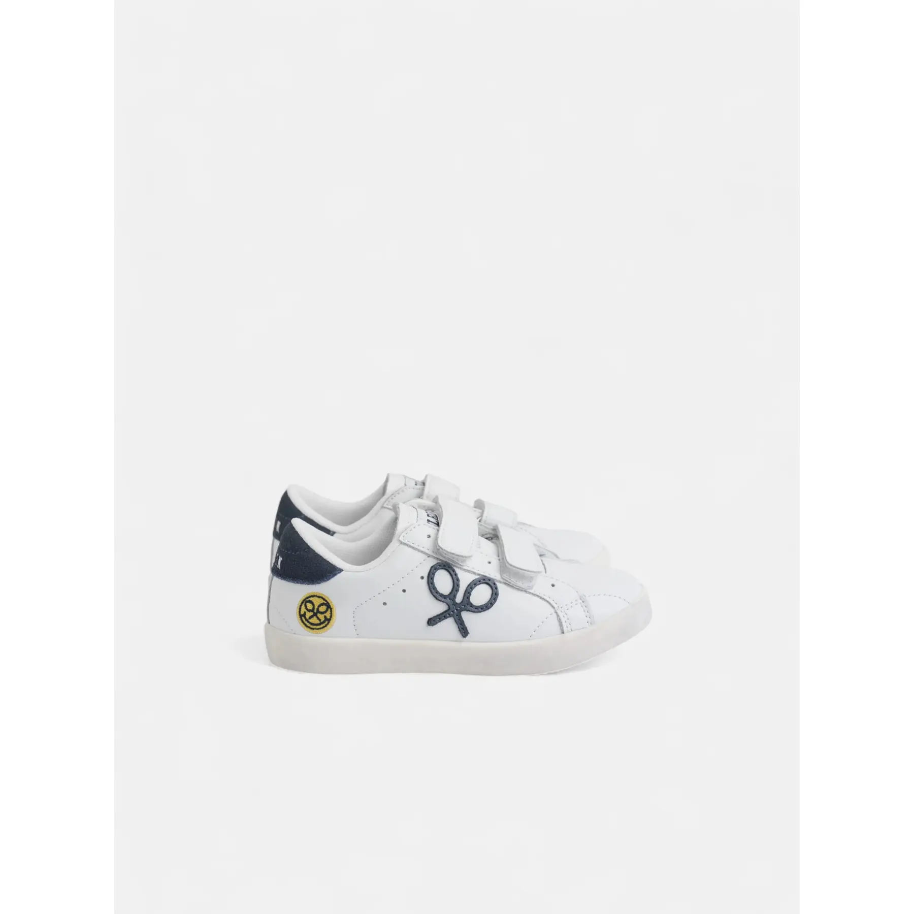 Tennisschläger- und Smiley-Muster Klettschuhe für Kinder Silbon