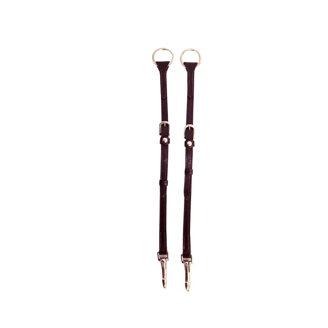 Leather martingale fork with stitching Silver Crown