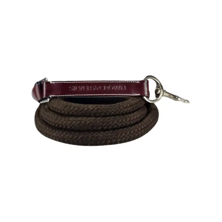 Rope and leather lanyard Silver Crown
