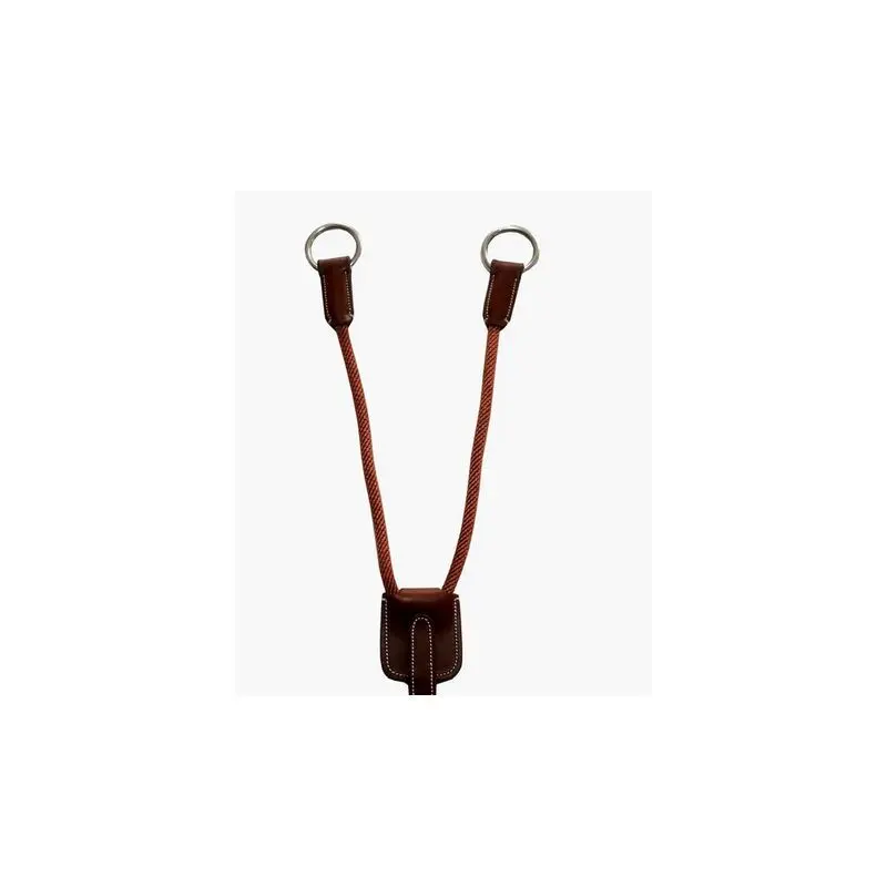 Leather and rope martingale fork Silver Crown