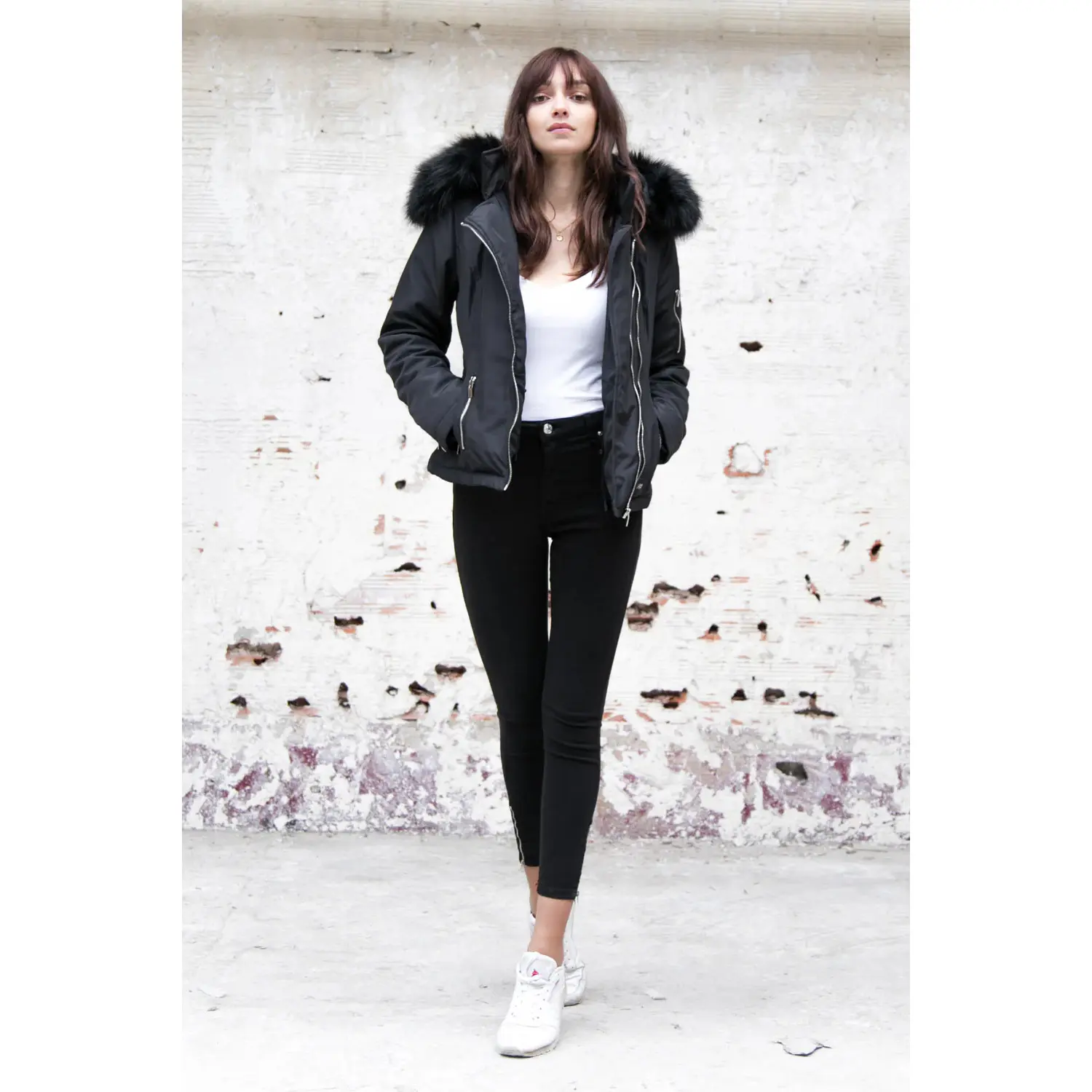 Giacca in pelliccia con zip donna Sixth June