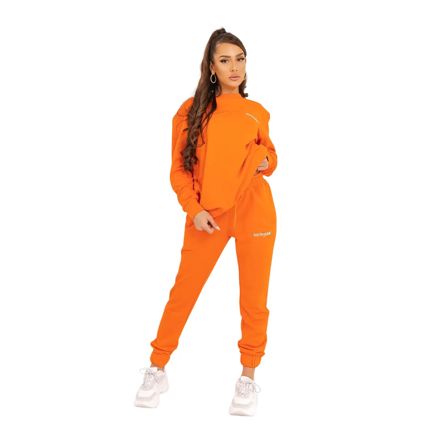 Pantaloni da jogging soft con logo ricamato Sixth June