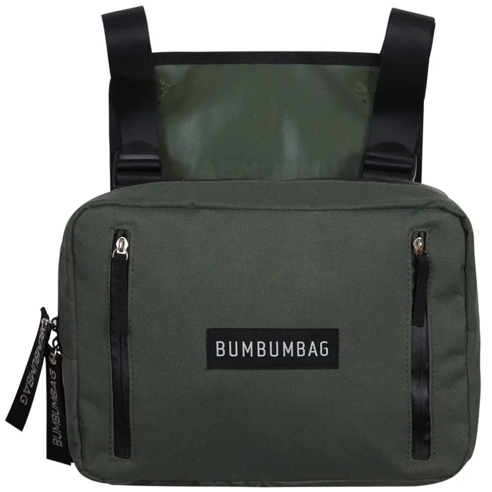 Borsa a petto con zip e testo Sixth June
