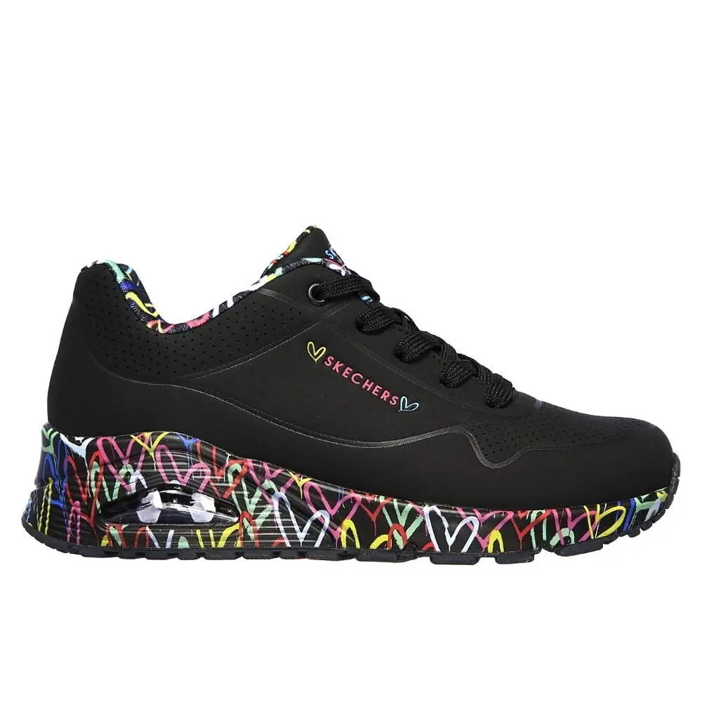 Scarpe da basket da donna con suola stampata a cuore uno love love Skechers
