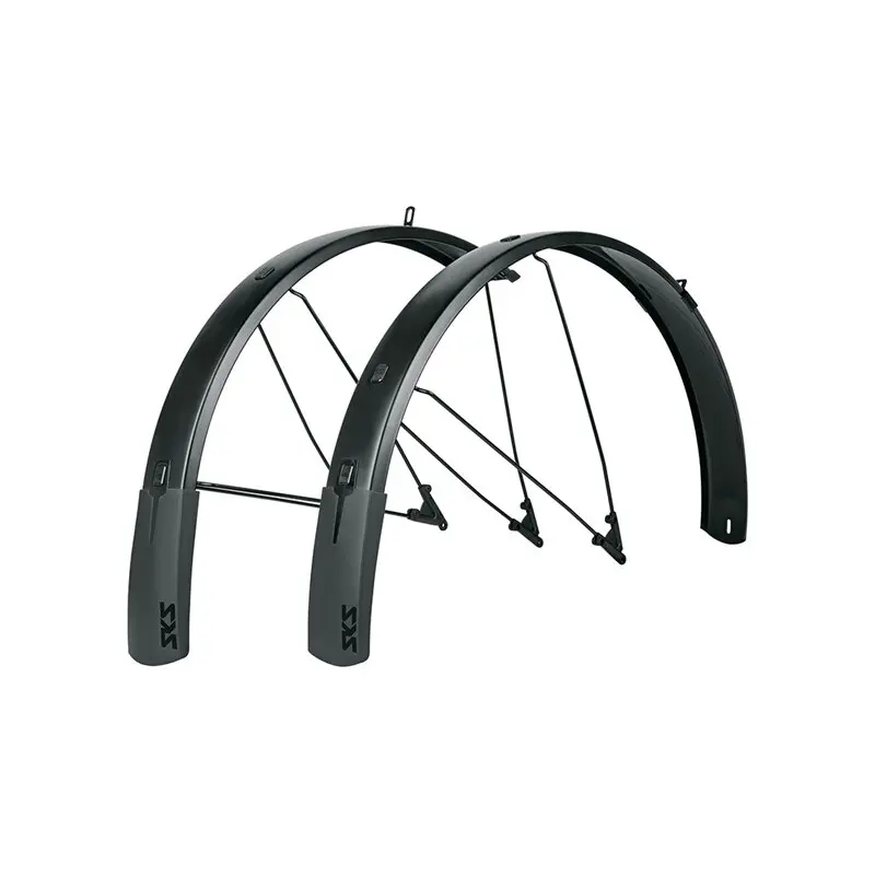 Sks Bluemels Style Schutzblech-set Für 27,5"-29" Fahrräder, 75 Mm Breit, Schwarz, Mit Flexiblem Spoiler Und Esc-sicherheitssystem, Optimaler Spritzschutz Für Reifenbreiten Bis 2,60"