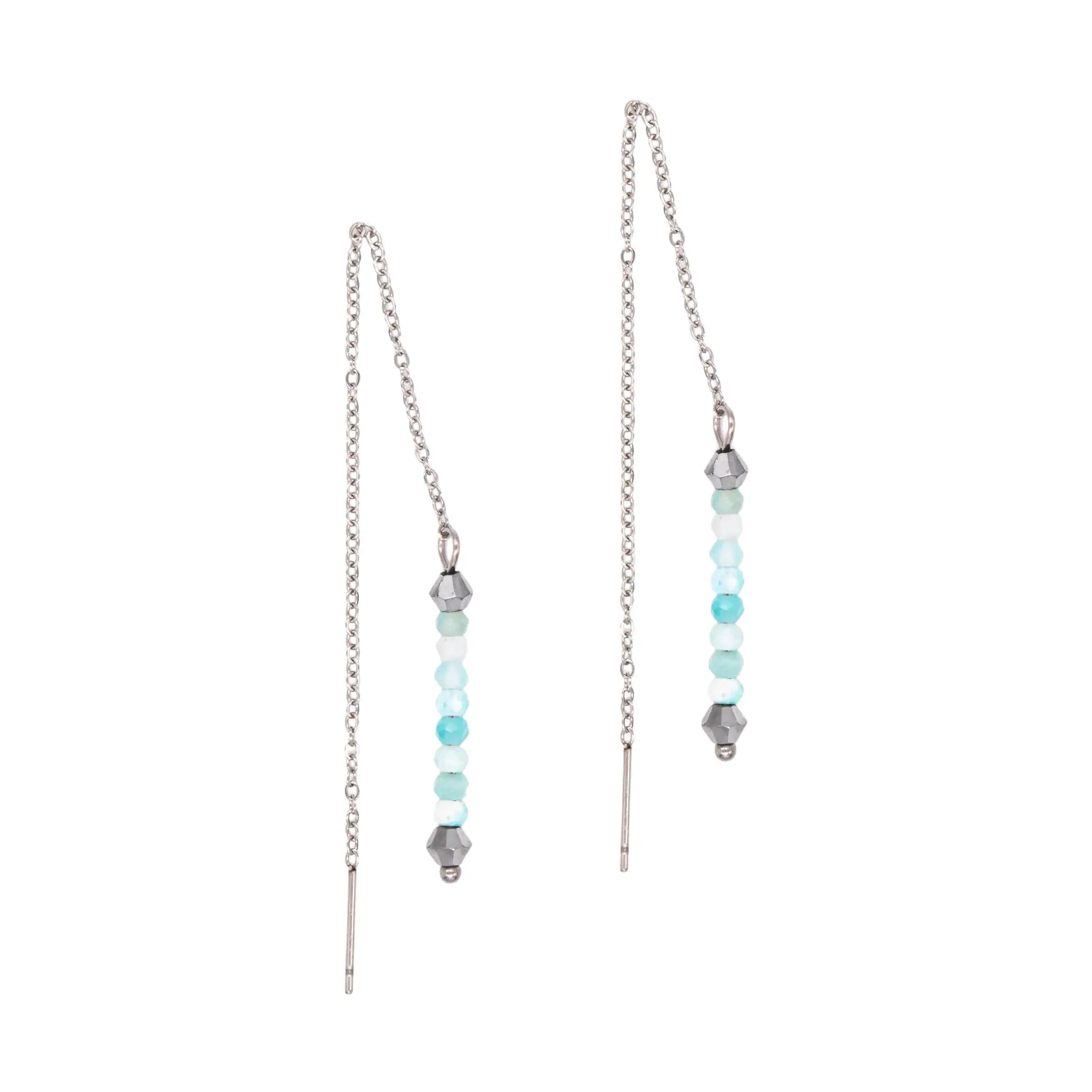 Orecchini a pendente in pietre di Amazonite donna Sloya Lumia