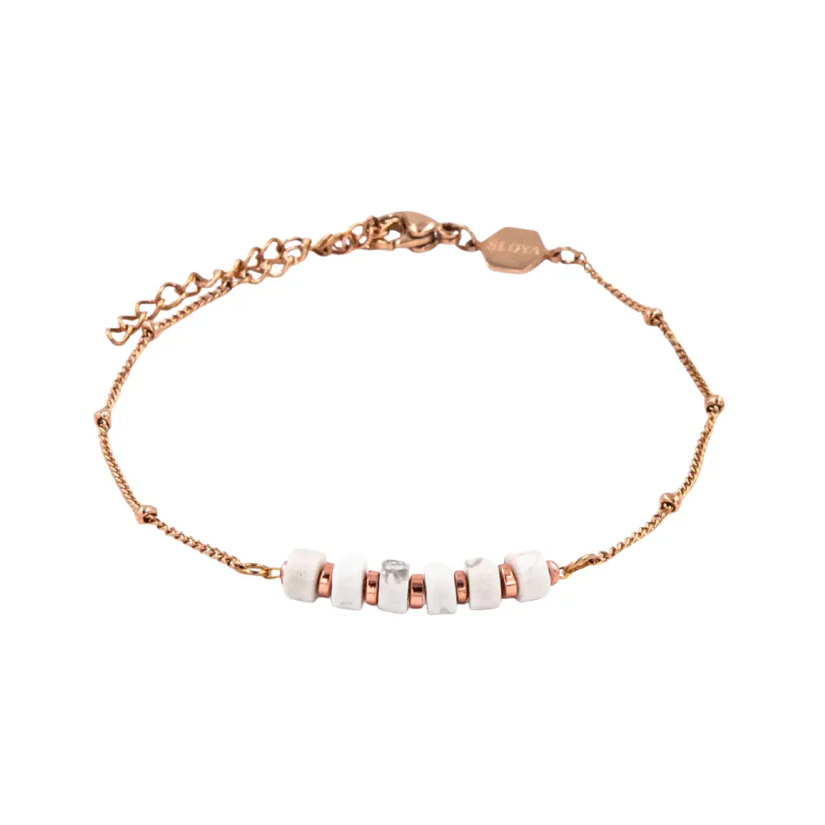 Braccialetto in pietre di Howlite da donna Sloya Piana