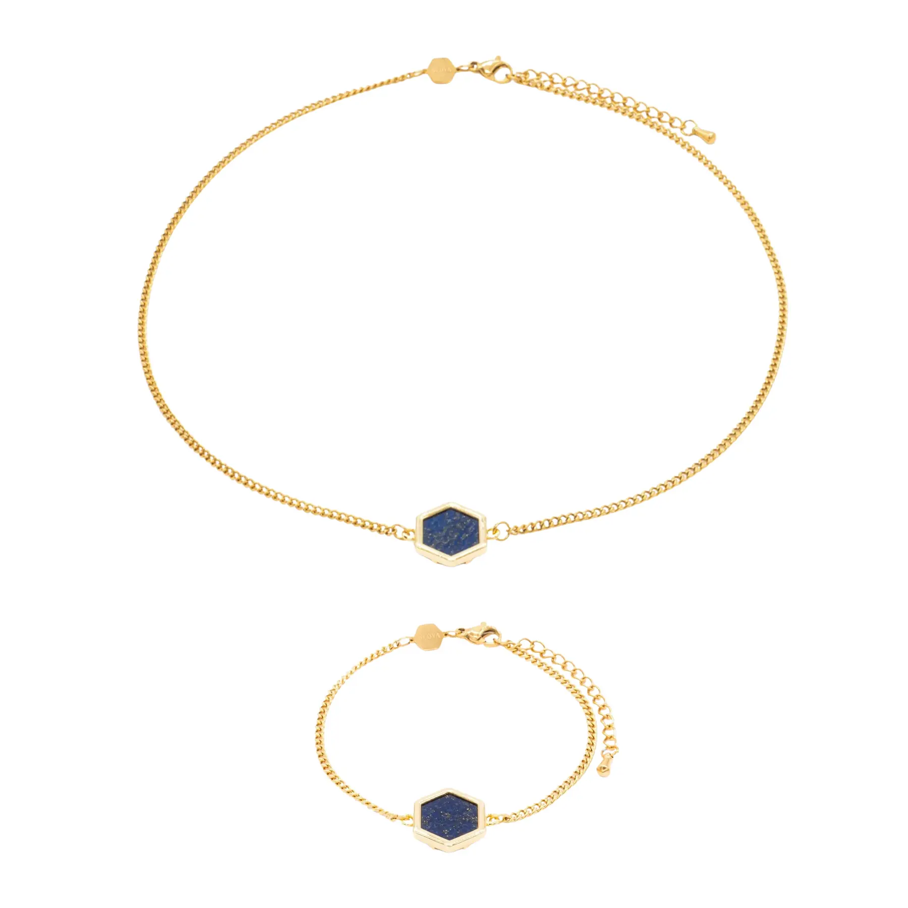 Collana e bracciale in pietre di Lapislazzuli donna Sloya Hexalia
