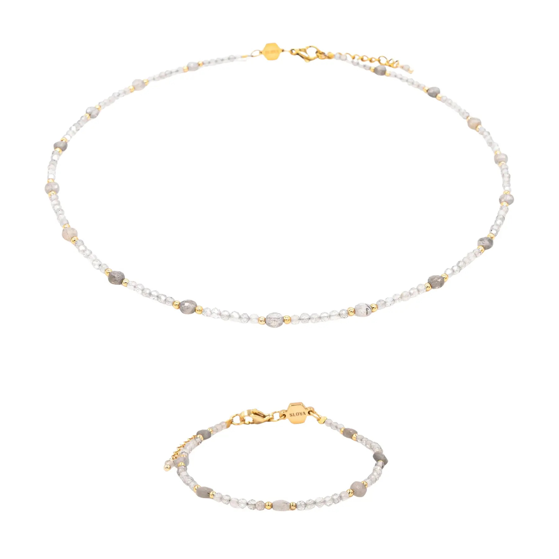 Collana e bracciale in pietre di Labradorite donna Sloya Paloma