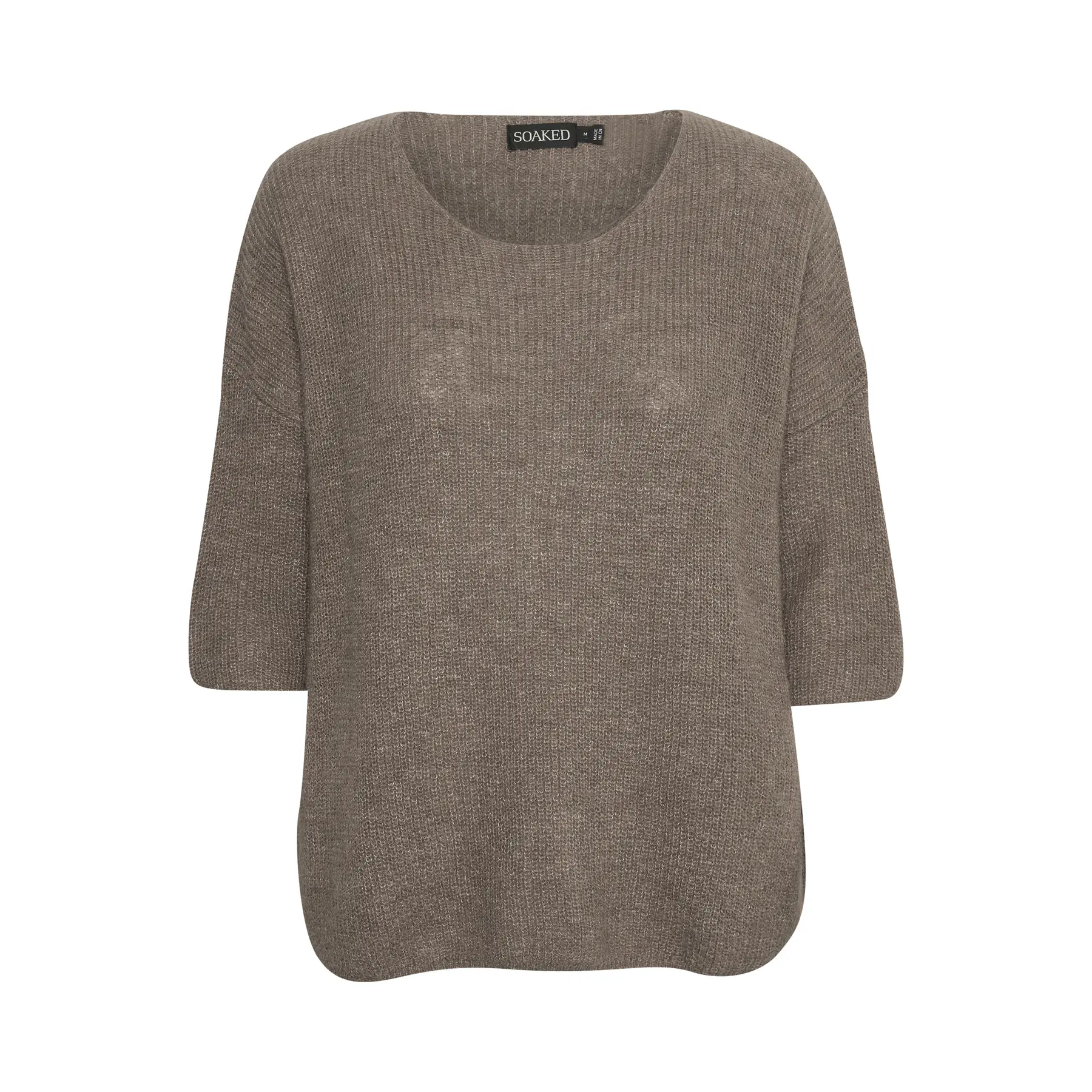 Soaked In Luxury Women's Brown Round Neck Sweater Tuesday