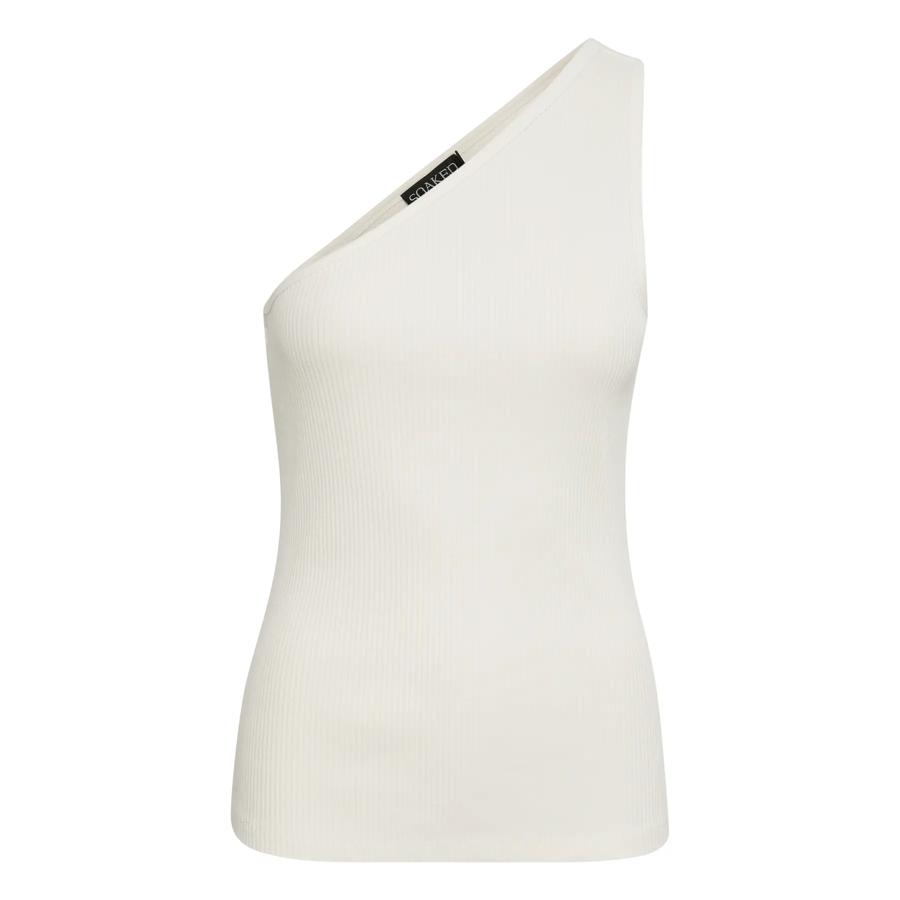 Soaked In Luxury Women's White Single-Shoulder Tank Top Simone