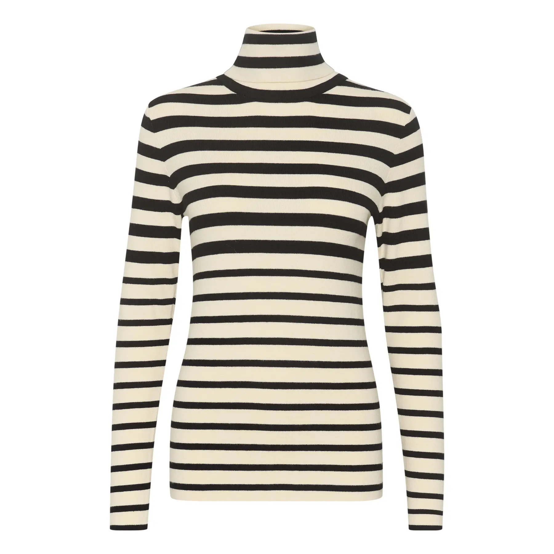 Gestreifter Rollkragenpullover für Damen Soaked in Luxury Spina
