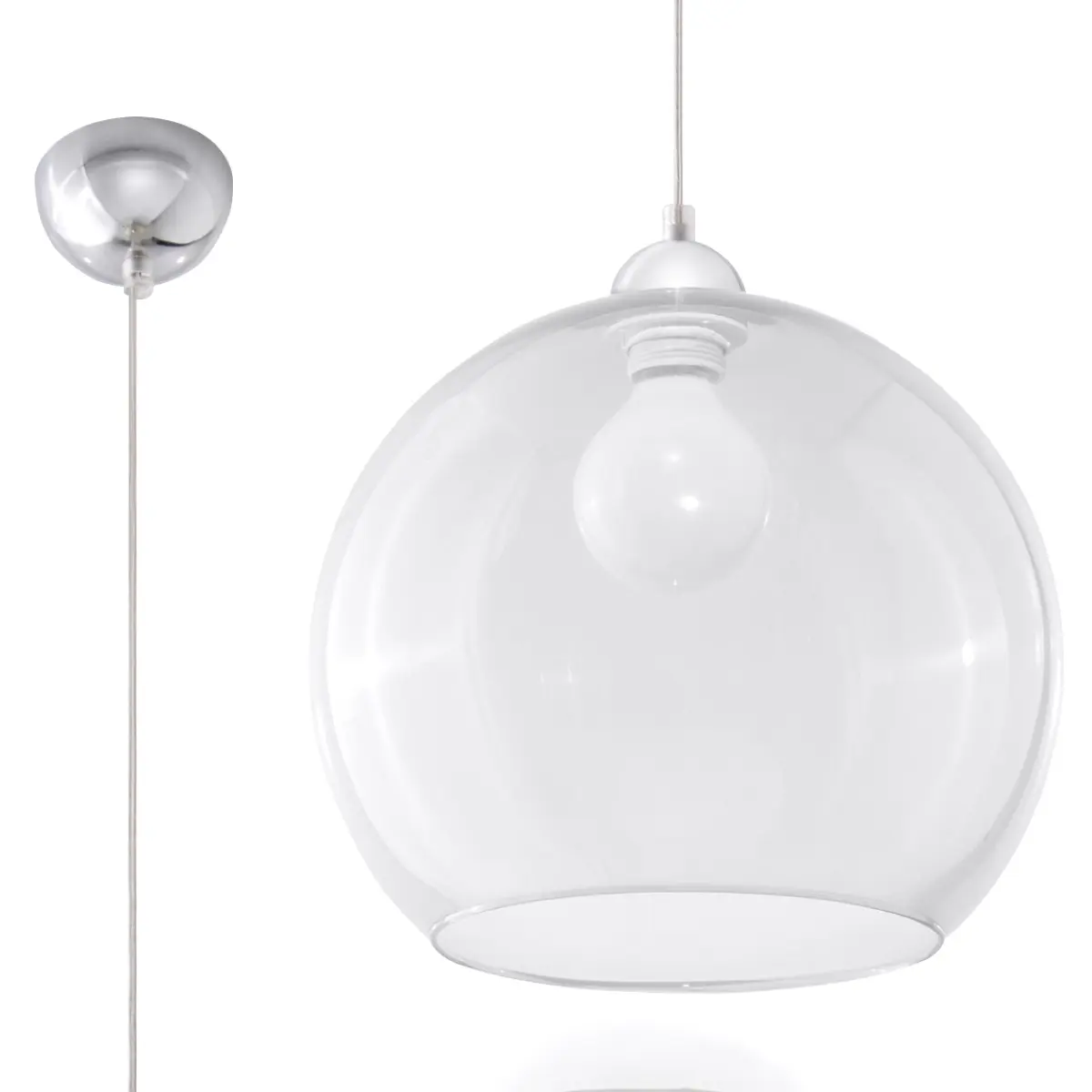 Sollux Lighting White Hanging Lamp Ball
