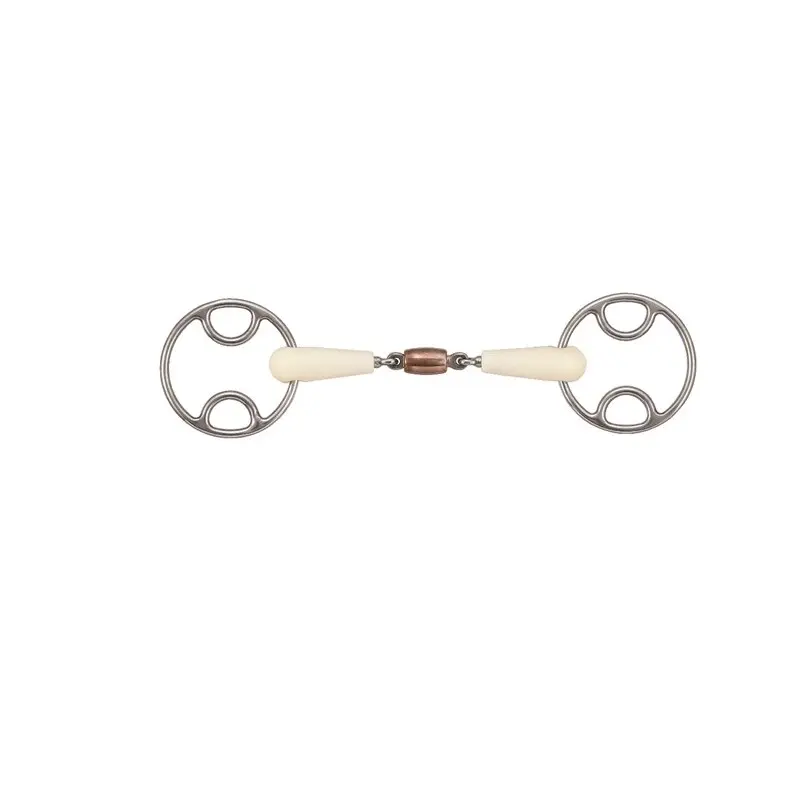 2 ring horse bit with double seal ring + copper roller Soyo Happy mouth