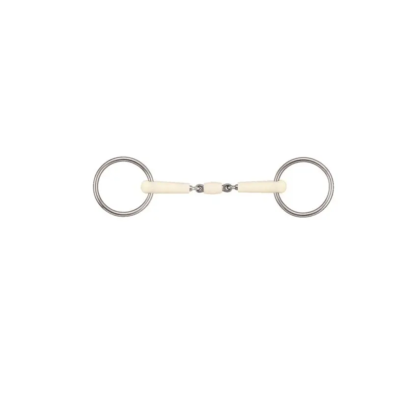 Two-ring snaffle bit with double joint + roller Soyo