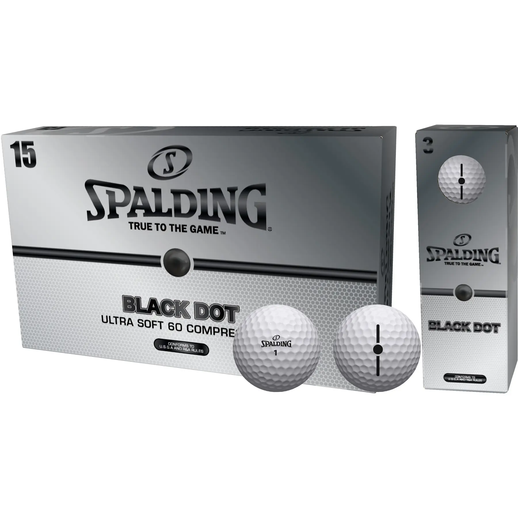 Palline da golf Spalding Black Dot (x15)