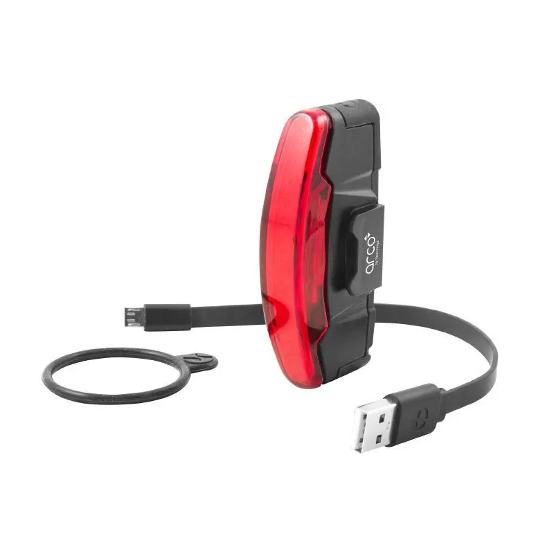 usb achterlicht geleverd met 3 functies standaard, eco, flash Spanninga Arco