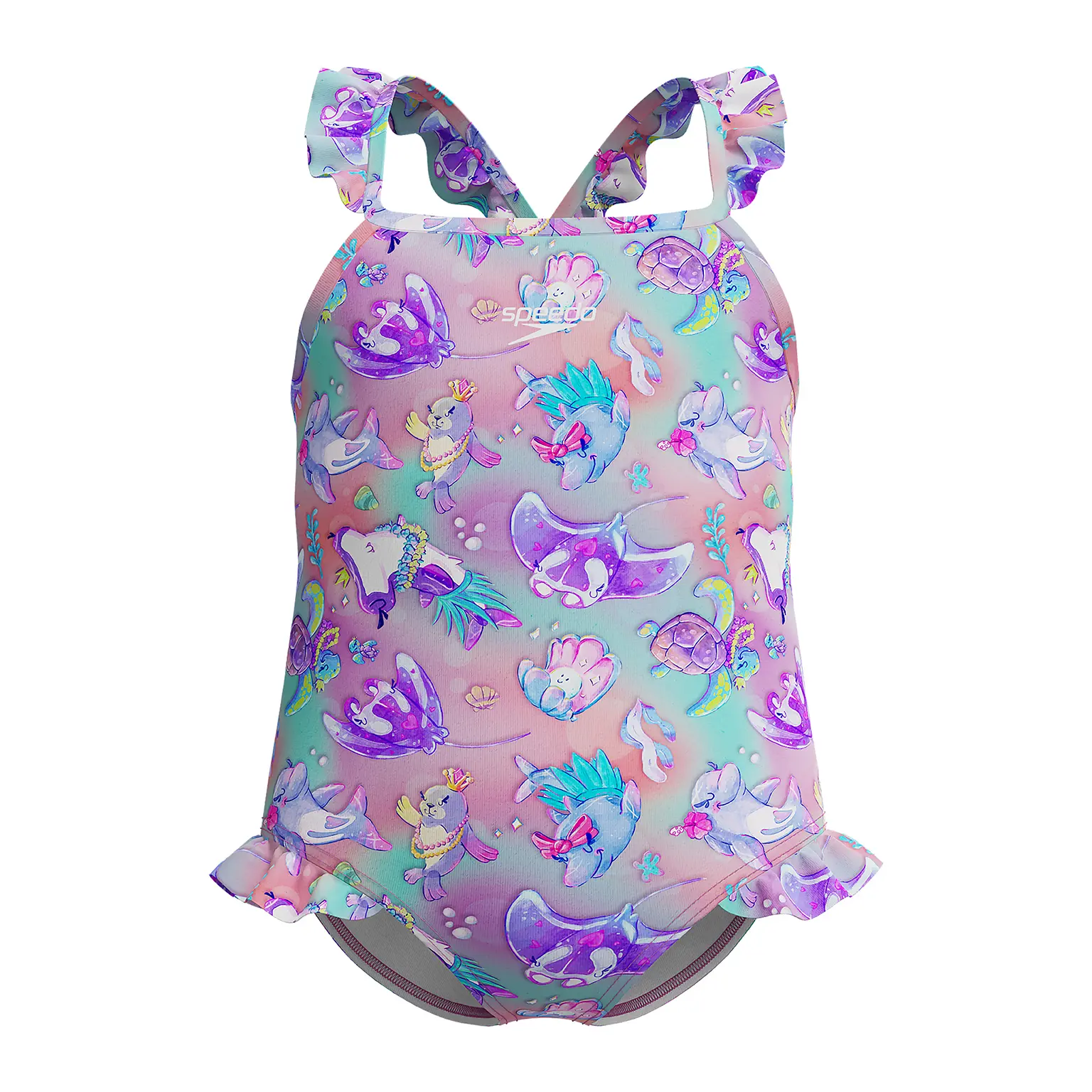 Einteiler Badeanzug Baby Mädchen Speedo Dig Frill Thinstrap GRN